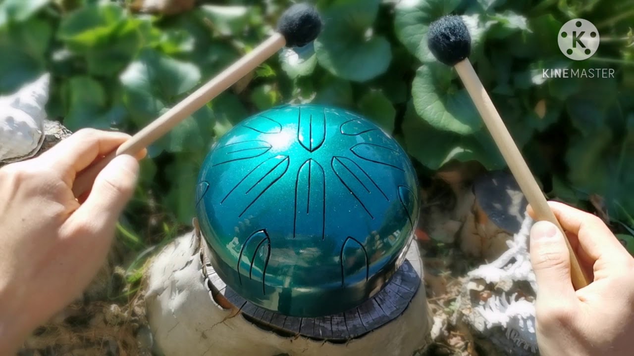 さざなみドラム(小型) グリーン A=440Hz マレット、ケース付き