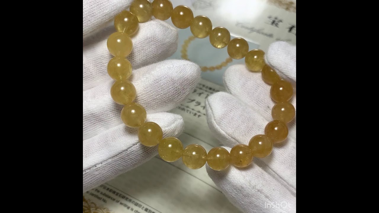 希少・高品質++]ゴールデンダンビュライトブレスレット（約8.5mm玉