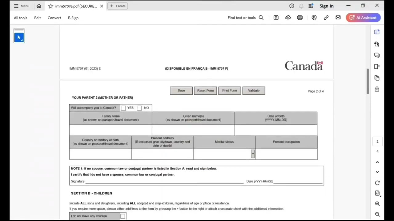 How To Fill Imm 5707e Family Information Form For Canada Step by