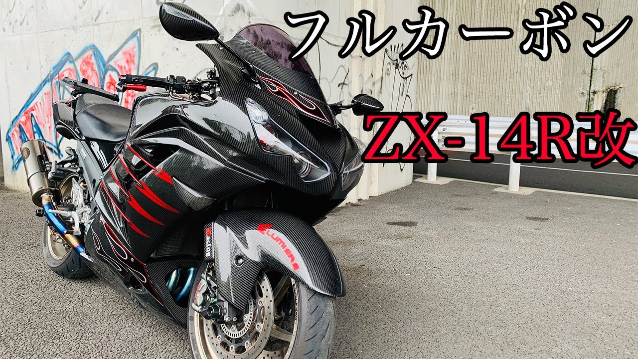 Riding the 220 horsepower full carbon ZX-14R [LA LUMIERE] - YouTube