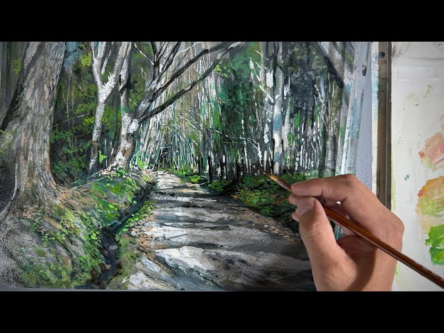 森の絵画「松陰の山道 森の絵画「松陰の山道 森を行く道 | ｜正光画廊