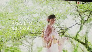 プレミアム古典 紫/オレンジ サクラ柄 最高級金彩刺繍絞り友禅 百貨店