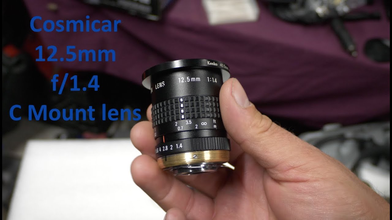 Cosmicar 12.5mm f/1.4 C Mount Lens for sale - YouTube