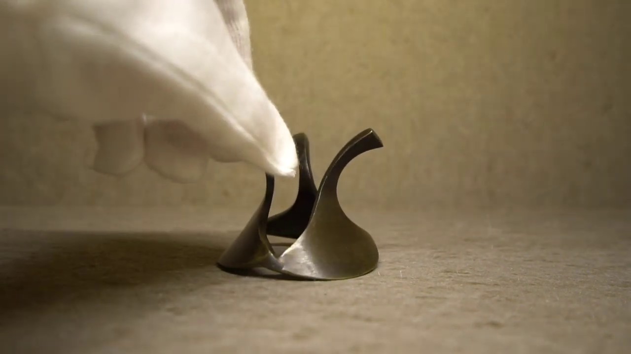 昭和時期‧一ノ瀨宗辰制‧銀杏鶴蓋置- 一見古美術生活