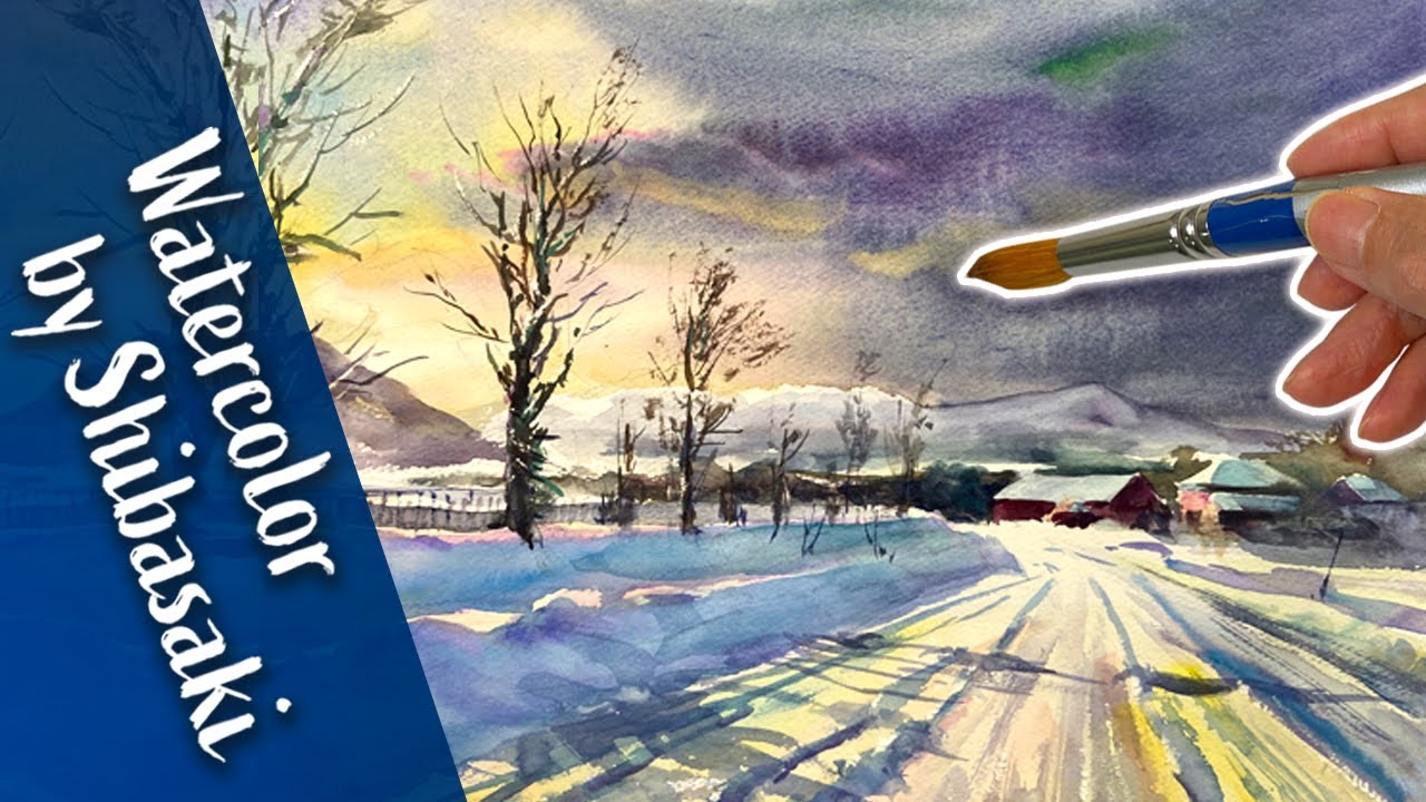 フィンランドの水彩画 Healing Watercolor Art | Norway Winter