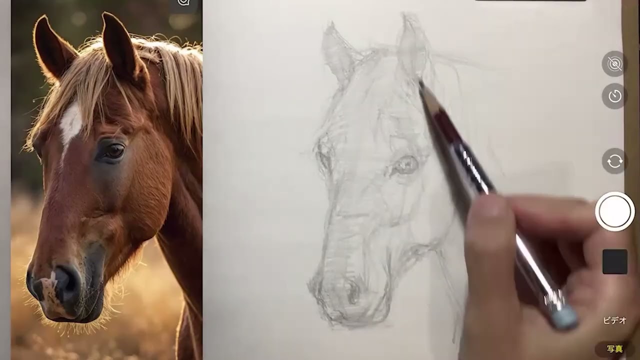 初心者でもできる馬のスケッチ方法！ - YouTube