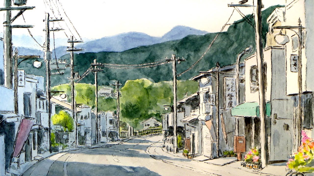 水彩画(風景)№176 水彩画(風景)№198 素敵な 水彩画(風景)№198 （透明