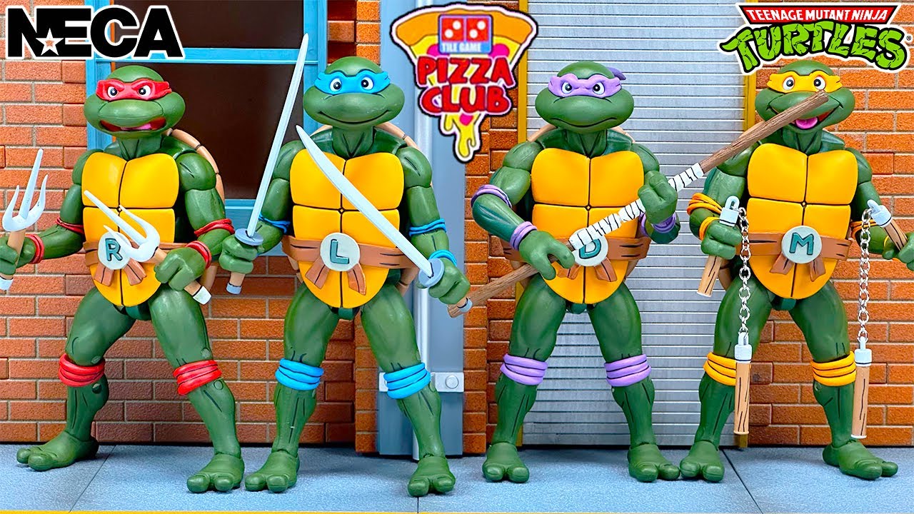 NECA TMNT Pizza Club Turtles Review! - YouTube