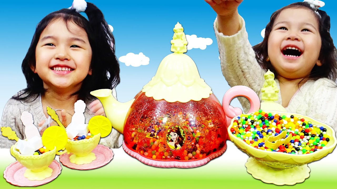 ディズニープリンセスティーセット♡ベル ティータイムごっこ遊び