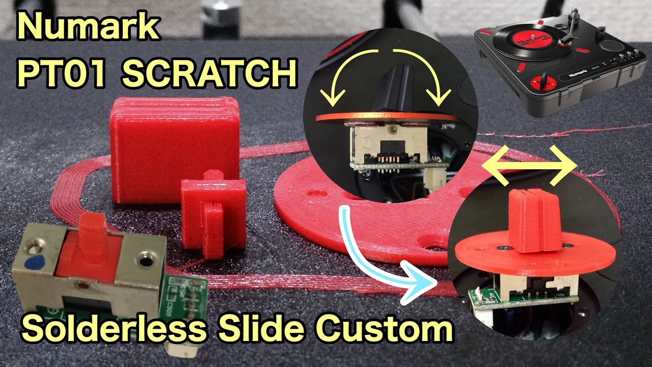 Numark PT01 Scratch + スクラッチ用カスタムフェーダー交換済 Numark