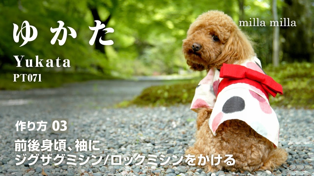 ゆかたの作り方03【簡単手作り犬服】 - YouTube