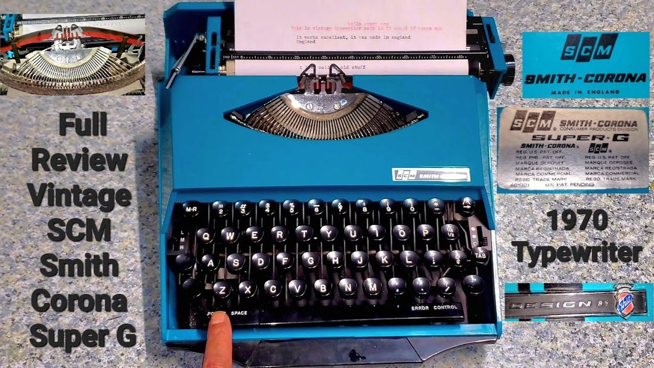 Full Review / Test Vintage 1970 Typewriter SCM Smith Corona Super