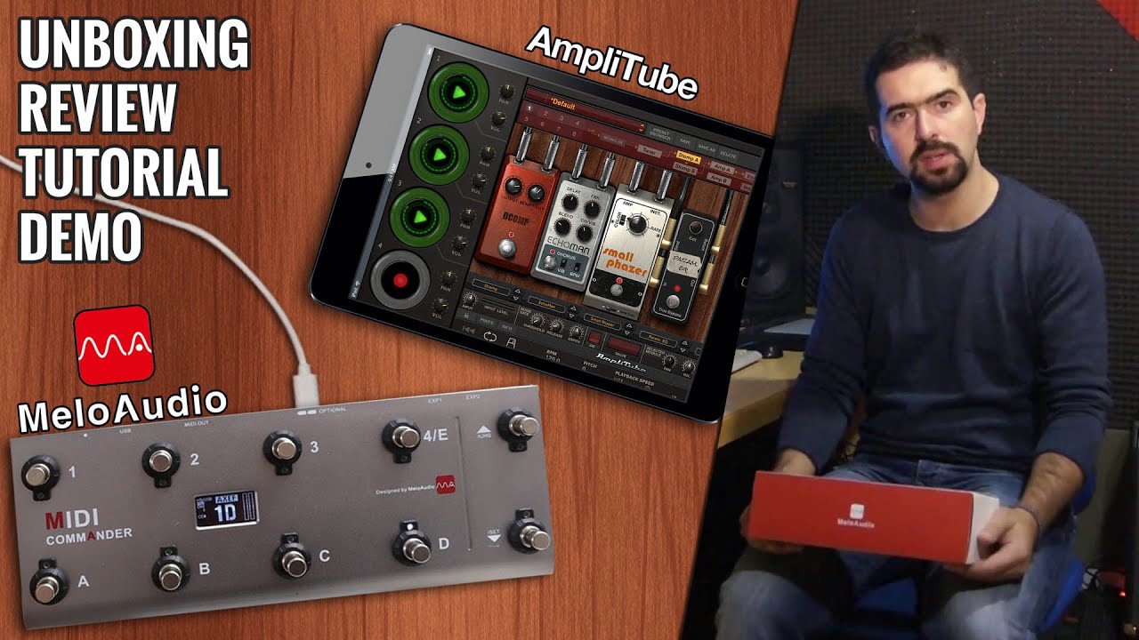 Meloaudio Midi Commander demo review with Amplitube 4 - YouTube