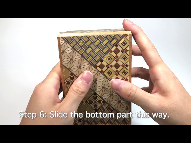 How to open a 4 sun 21 step Yosegi Secret Box 【寄木細工秘密箱4寸