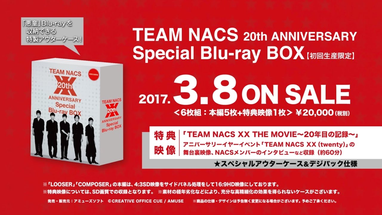 TEAM NACS 20th ANNIVERSARY Special Blu-ray BOX 舞台裏が垣間見れる