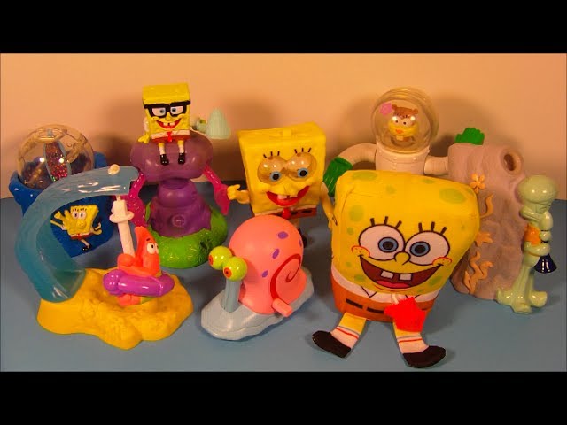 2002 SPONGEBOB SQUAREPANTS SET OF 8 BURGER KING COLLECTION TOYS