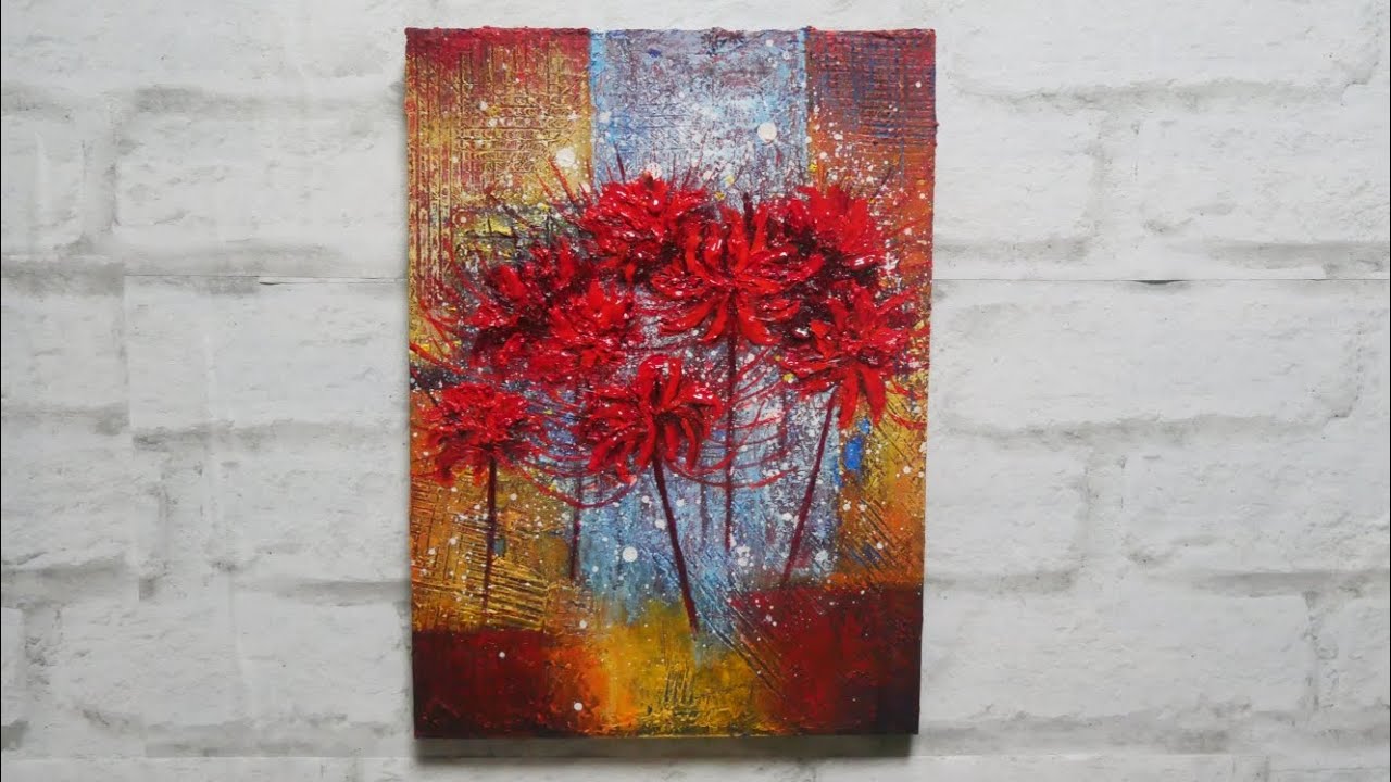 油絵】【彼岸花】#油絵 #手書き #アート #絵画 #絵 #油彩画 #美術