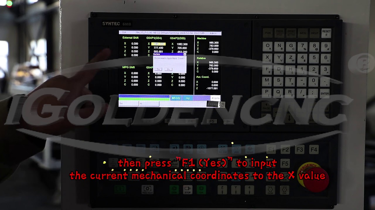 How to set Workpiece Origin of X Y axis in SYNTEC 6MB Control
