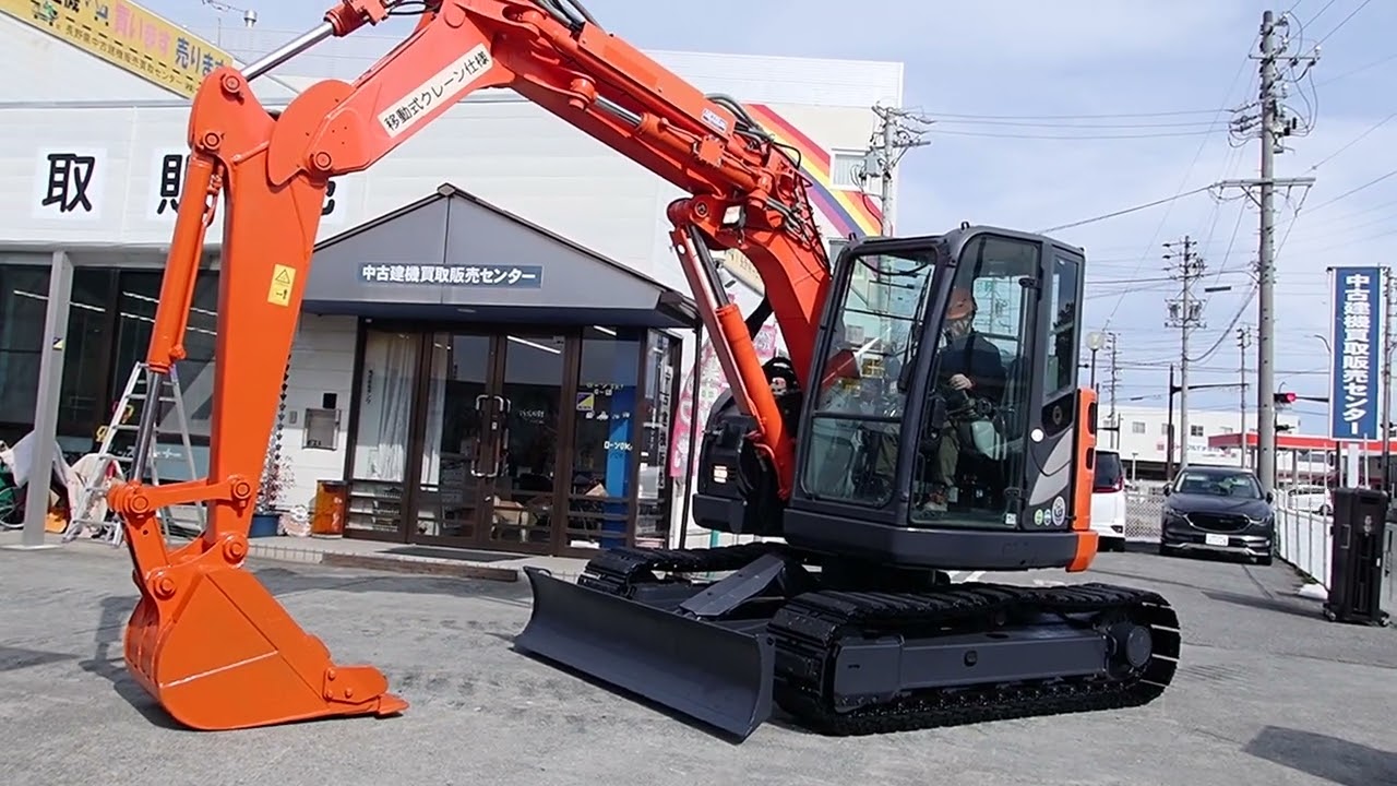 A2720】ZX75UR-5B 2017年/2164HR 中古ユンボ 油圧ミニショベル - YouTube