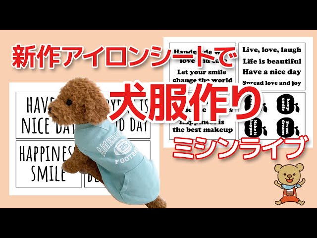 新作アイロンシートで犬服作りライブ - YouTube