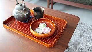 飛騨春慶 福壽漆器店 利休長手盆 伝統工芸品 木製 トレー | MUKU工房