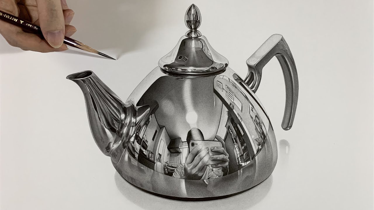 Pencil Drawing a Teapot・鉛筆画 ティーポット 描いてみた - YouTube