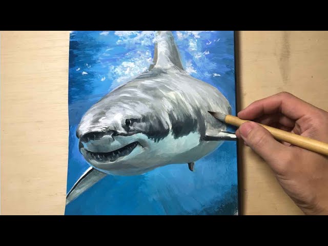 125【生配信】東京芸大生が描くサメ アクリル drawing - YouTube