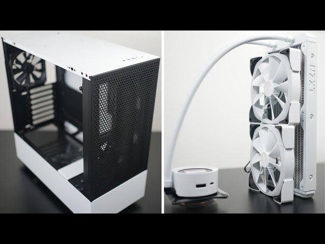 NEW NZXT H510 Flow + WHITE Kraken Z63 RGB AIO Unboxing + First