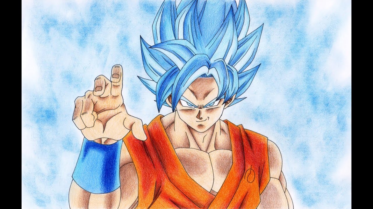 孫悟空 超サイヤ人ブルー 描いてみた/Drawing Goku Super Saiyan Blue
