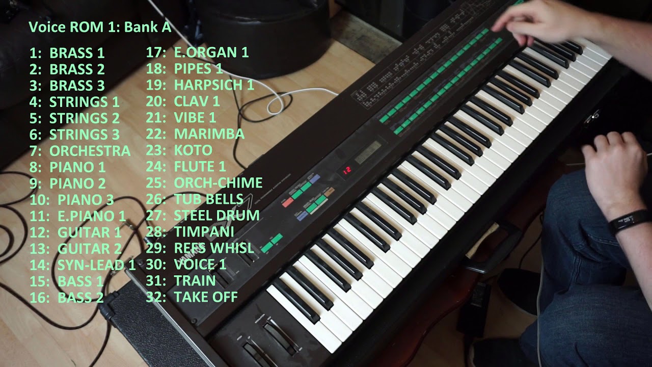 Yamaha DX7 Voice ROM 1 Bank A play through (factory presets) - YouTube