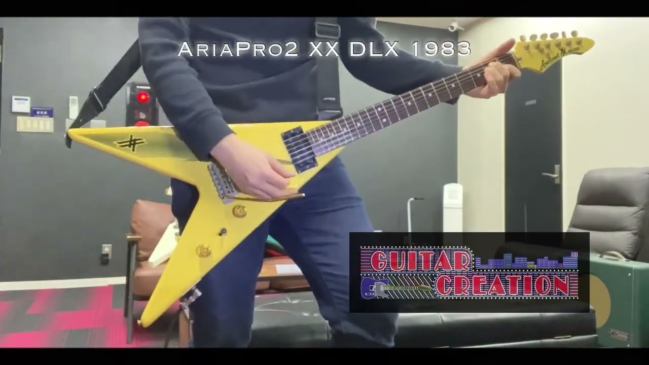 Aria pro 2 XX Deluxe V WTB 1983年製【White w/Thunderbolt