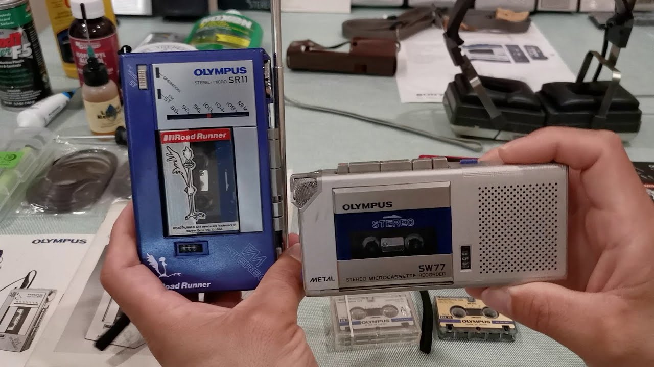 Olympus SR11 Stereo FM microcassette audio ultra-portable. - YouTube