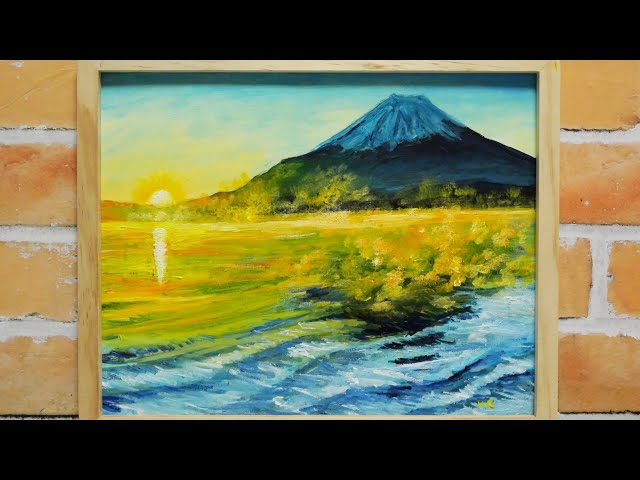 富士山日の出】#油彩画 #芸術 #油絵 #絵 #アート #oilpainting #oil