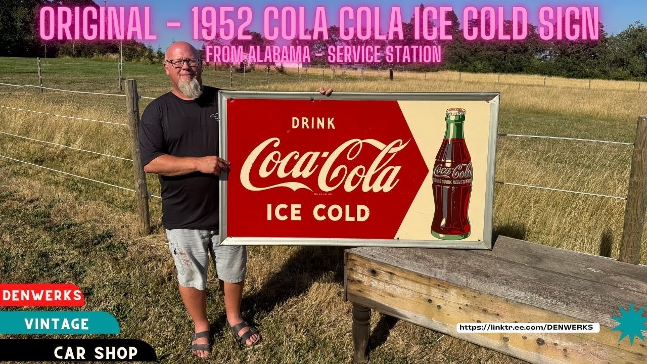 1952 Coca Cola Ice Cold Sign - Made by Roberts USA - Denwerks