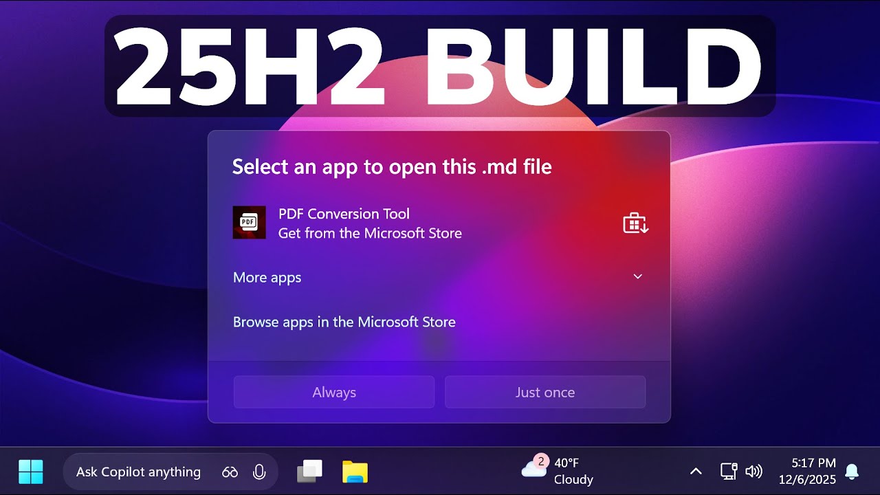 New Windows 11 25H2 Build 26220.7344 – New Open With Menu, New Run