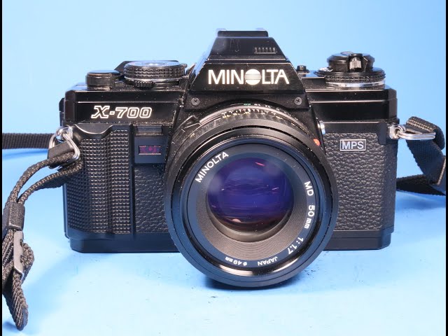 Minolta X-700 SLR 35mm film camera with 50mm F1.7 prime lens - YouTube