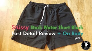 Stüssy Stock Water Short Black fast detail review (+On Body) - YouTube