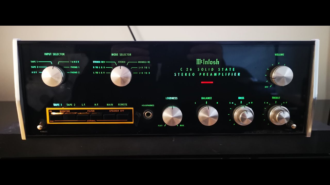 McIntosh C26 Stereo Preamplifier (1968 - 1978) - YouTube