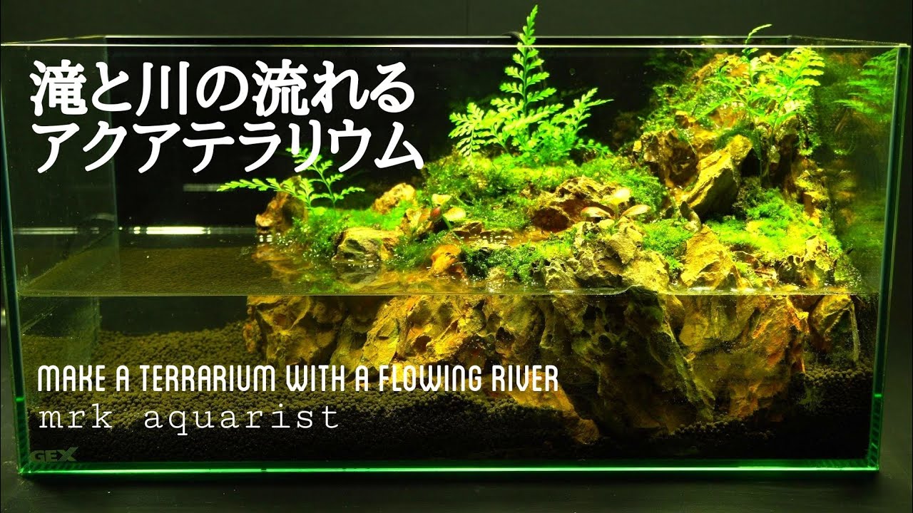 Making an aqua terrarium with a waterfall and a flowing river