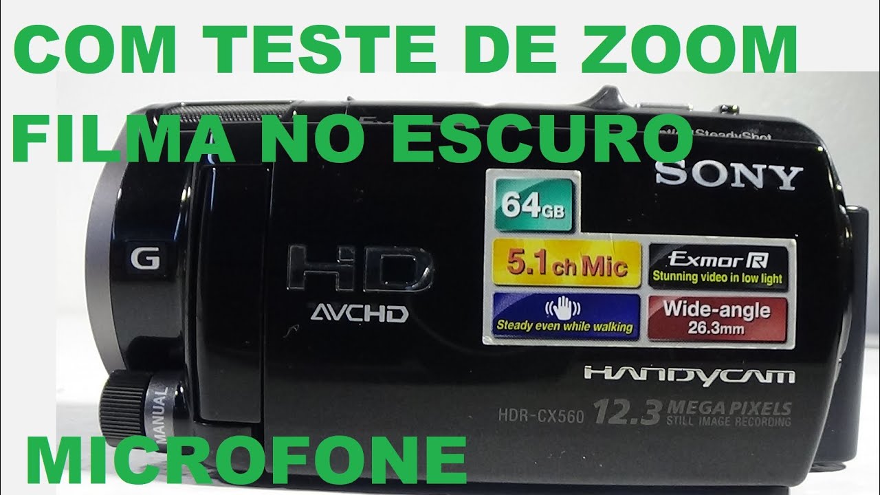 filmadora que tira foto hdr-cx560 sony infravermelho night vision