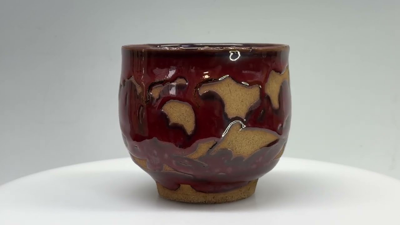 希少 初期作 河井寛次郎 彫蓮弁文 青瓷酒盃 「鐘渓窯」 美術品・