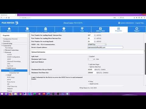 Scanning to Office365 Email Settings - YouTube