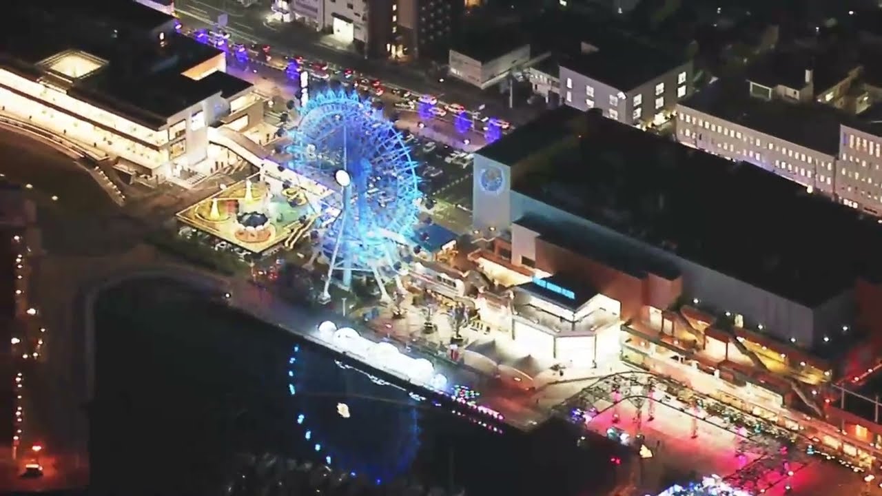 油彩静岡市両替町の雨の夜景 油彩静岡市両替町の雨