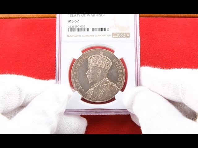 ニュージーランド 1/2クラウン銀貨 1935年 極美品 希少 レア 古銭