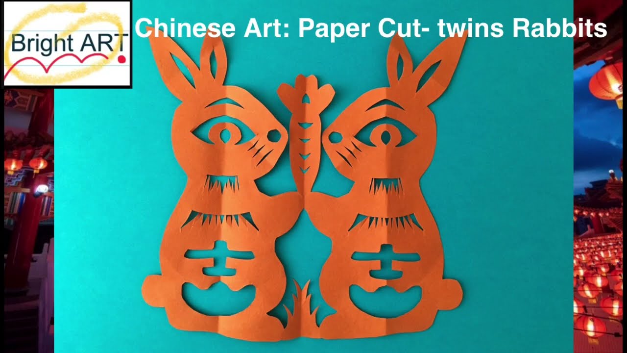 Bright Art: CHINESE ART: Paper Cut- TWINS RABBITS - YouTube