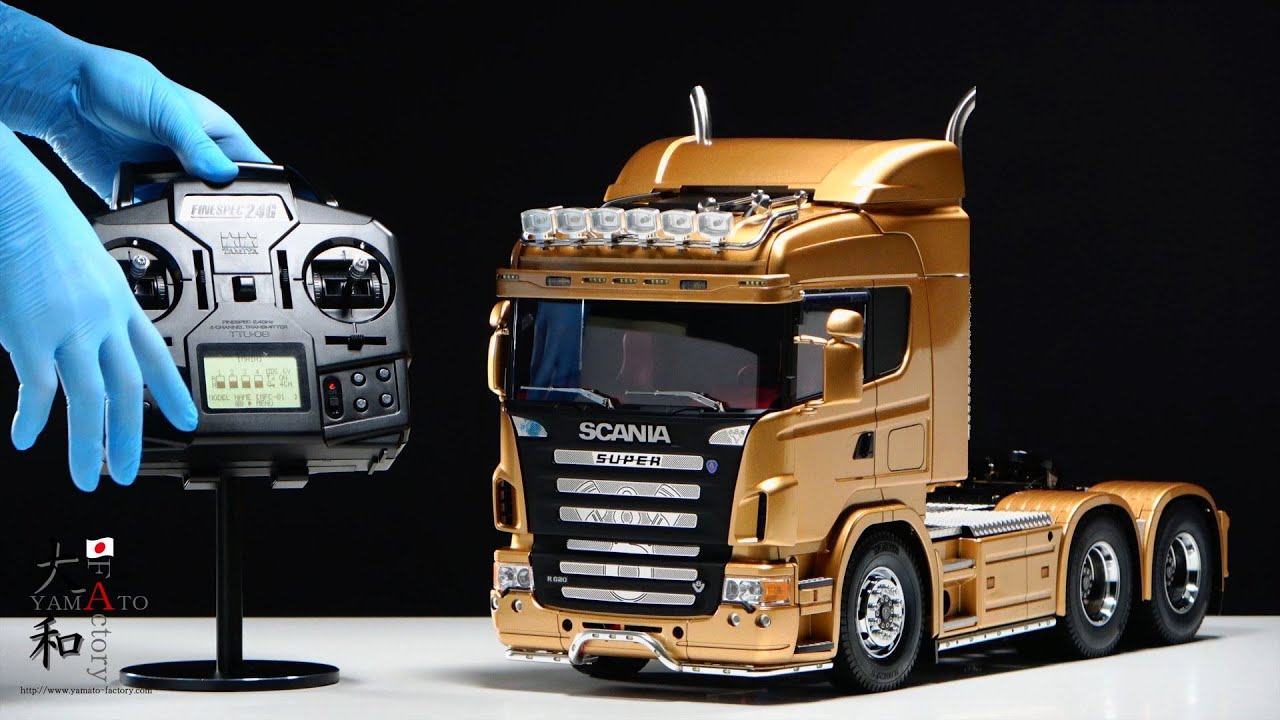 TAMIYA 1/14 SCANIA R620 Gold Custom 4K - YouTube