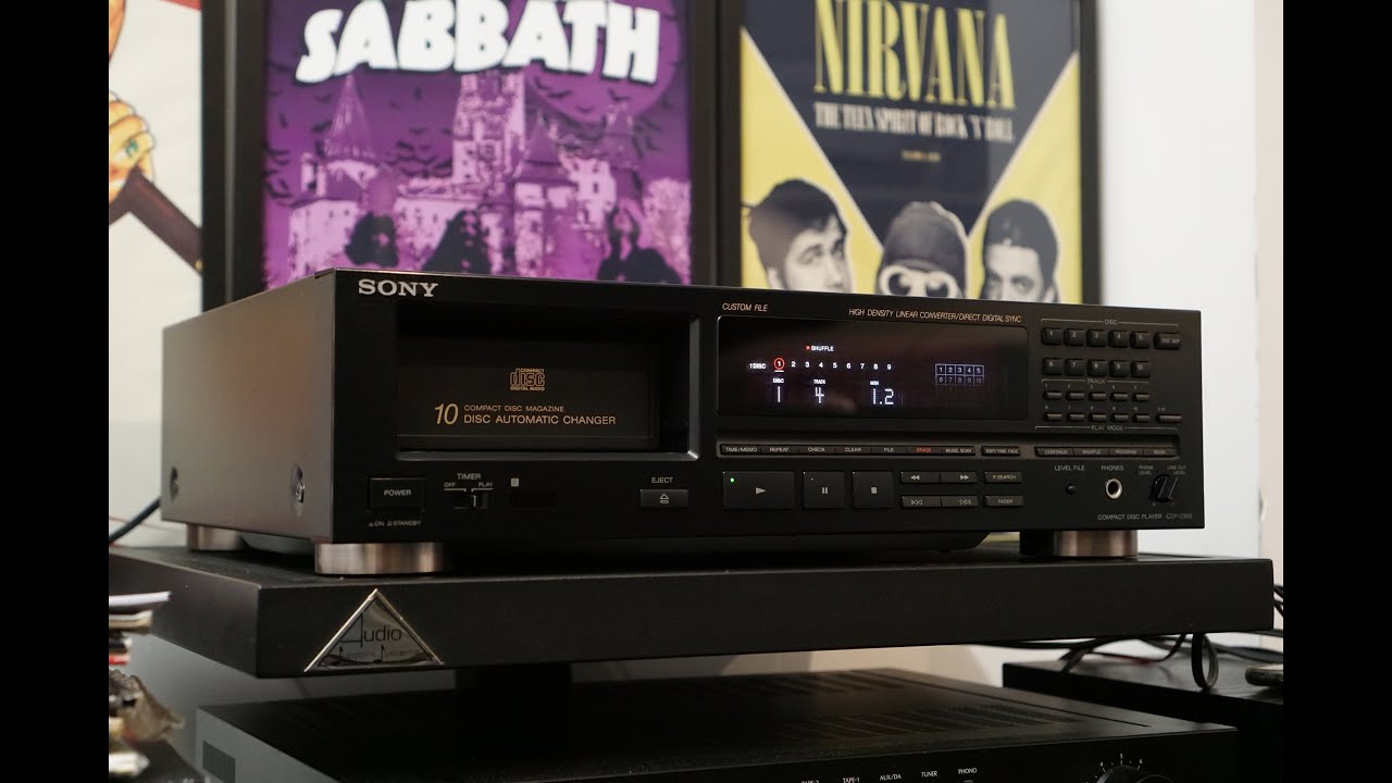Sony CDP-C910 CD Player 10 disc - YouTube