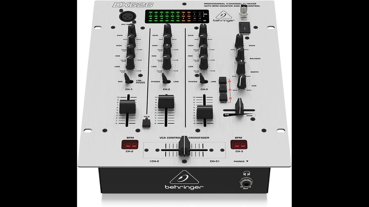Behringer Pro Mixer DX626: 3-Channel DJ Mixer - YouTube