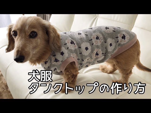 犬服タンクトップの作り方 犬服ハンドメイド - YouTube