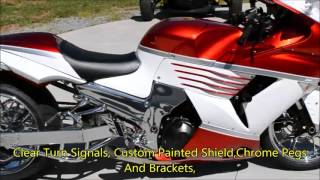 2010 Kawasaki Ninga ZX 14 With A 300 Chrome Wide Fat Tire Kit